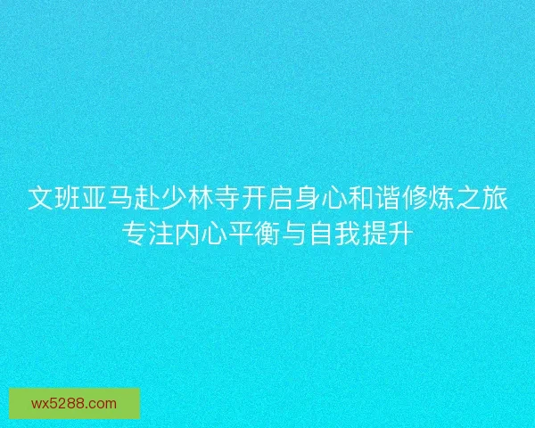 文班亚马赴少林寺开启身心和谐修炼之旅专注内心平衡与自我提升